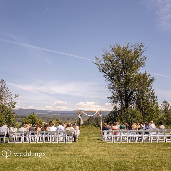 The Meadow: Guests seated facing the arbor