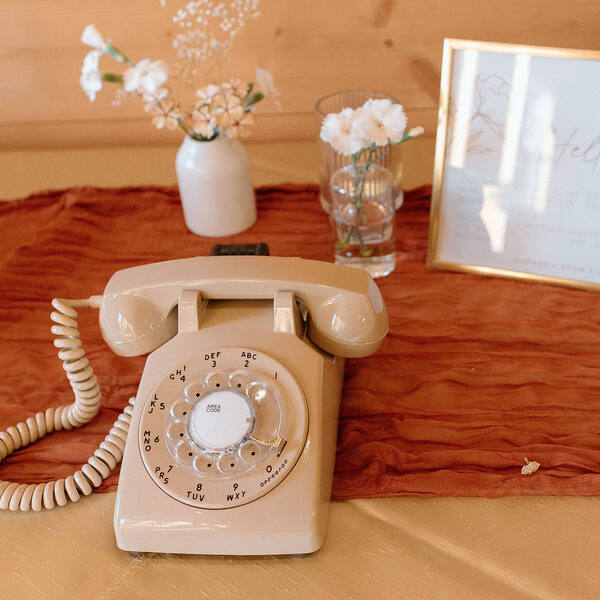 Vintage rotary phone audio guestbook