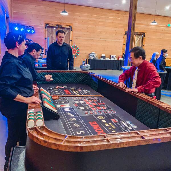 Casino-night holiday party: the craps table
