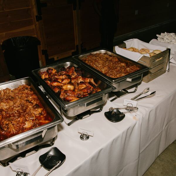 Barbecue buffet with pulled pork and huli huli chicken