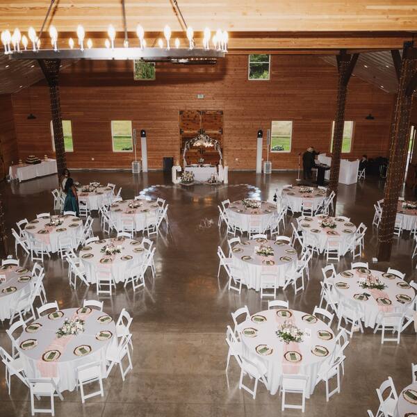 Overhead view of a reception layout