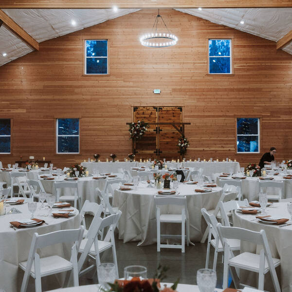 Evening reception with fall florals