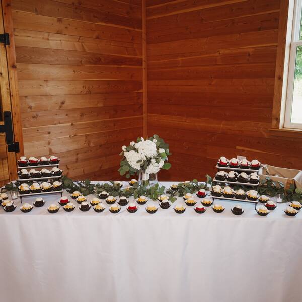 Dessert table by the window
