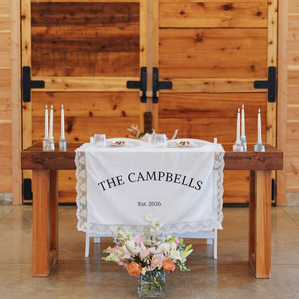 Sweetheart table at the barn doors