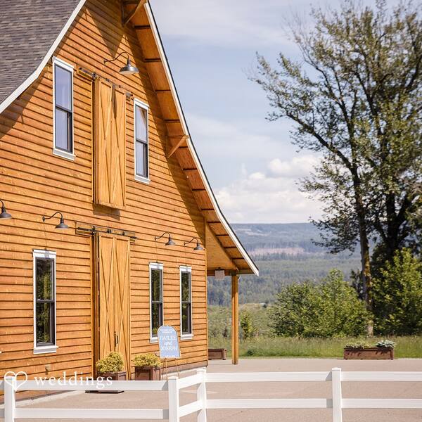 Barn and patio overlooking the valley