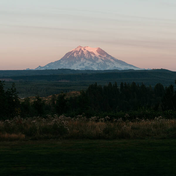 Sunset over Mount Rainier