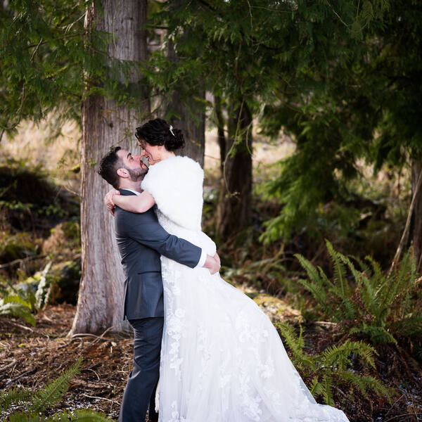 Couple among the cedars