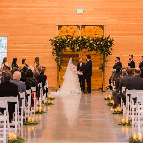 Indoors in the Barn: Winter ceremony