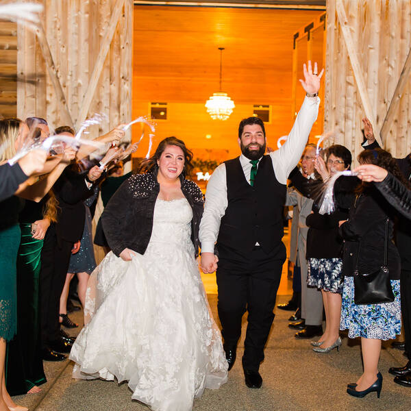 Light-wand send-off through the barn doors